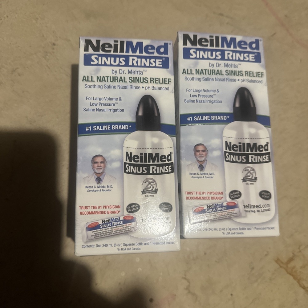 Neil Med Sinus Rinse Squeeze Bottles Refillable 8oz 2 Packs